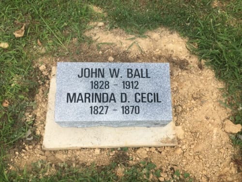 Cecil and Ball Bevel Grave Marker