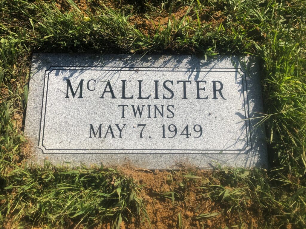 McAllister Twins - New Concord Cem., 2-0, Gray
