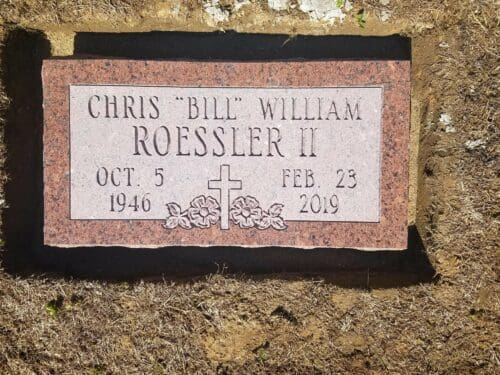 Roessler, chris-Miss Red, 2-0 grass marker-Mt Olive ZV- Mudgett's Monuments